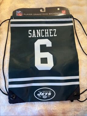 NFL NY JETS Sanchez #6 Drawstring Backpack NEW NWT